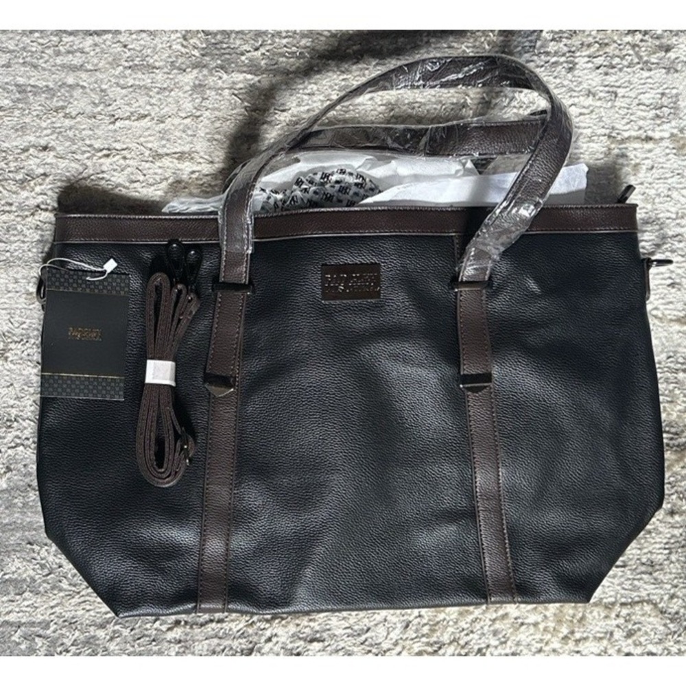 Badgley Mischka Pebble Vegan Leather Tote Weekender Travel Bag NWT - Picture 3 of 11